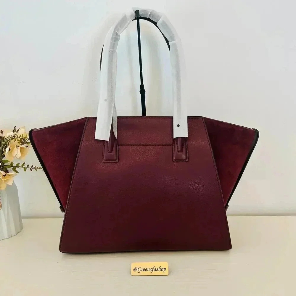 Michael Kors Avril Extra-Large Leather and Suede Tote Bag Oxblood - Picture 4 of 11